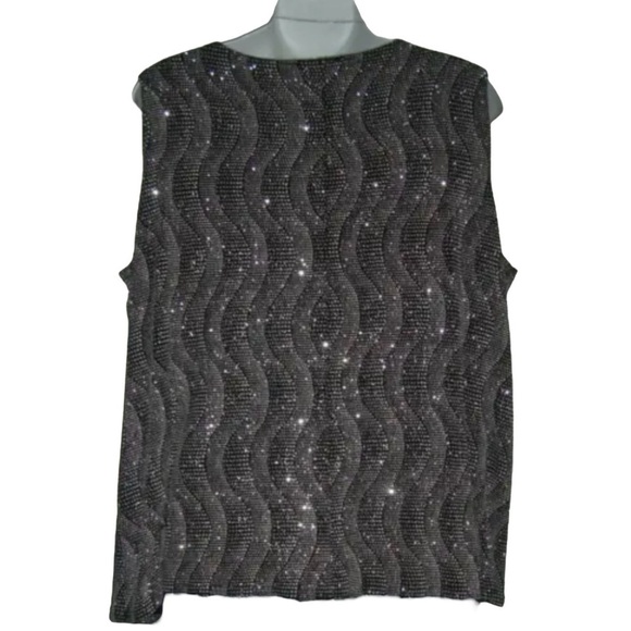 Vintage 90s Onyx Nite By Wendye Chaitin Blouse Cardigan Jewel Plus Mob Wife Jazz - Picture 10 of 14